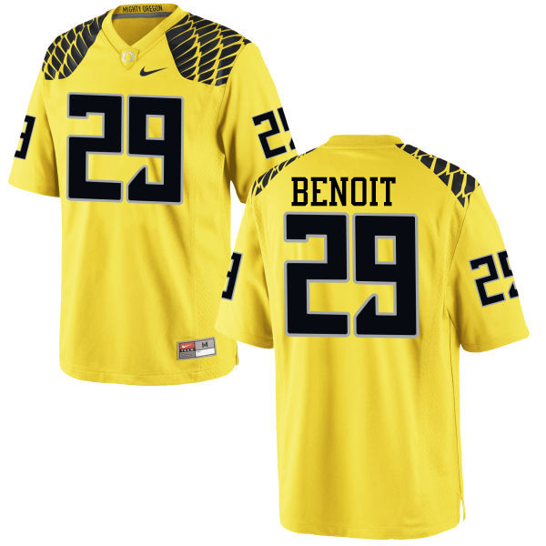 Men #29 Kani Benoit Oregon Ducks College Football Jerseys-Yellow - Click Image to Close